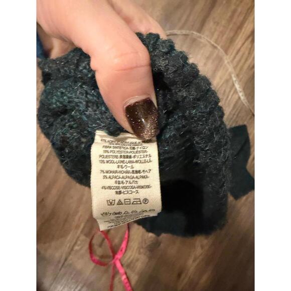 Free People Dark Green Karina Faux Wrap V-Neck Knit Sweater xs - Picture 5 of 5